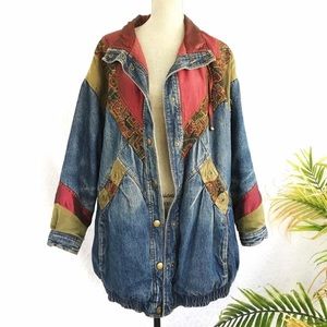 Vintage jean patch coat
